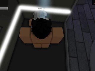 Self roleplay explores Roblox story with shower bathing in hotel room.