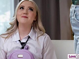 my straight big tits stepmom strapon fucks my shaved pussy!!