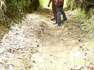 horny aunty begs for outdoor fuck with young black stud?