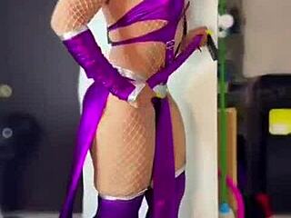 Latina milf stepmom cosplays Starfire big ass Halloween homemade fuck