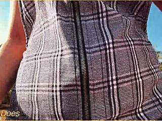 Milf Flashes Shaved Pussy Upskirt No Panties Voyeur