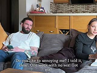 jealous wife gets aroused and cums on her own ass