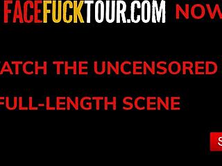 submissive redhead big tits gagged deep by dominant's monster cock