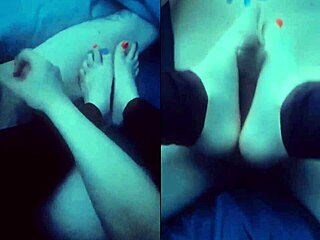 StepMom's Soft Hands And Tiny Bare Feet Stroke You Off!