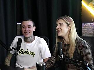 Yasmin Pariz sheer red skips suck for oral twist