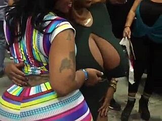 Candid Big Boobs And Natural Tits Exposed On Ebony Beauty At Expo