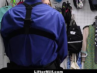 Guard Fucks Big Tits Milf Thief In Garage Then Lets Her Go