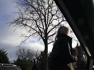 german teen cheats on first date for risky car doggystyle creampie