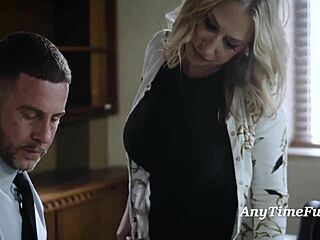 In this office freeuse rules as milf joins teen 3some at work