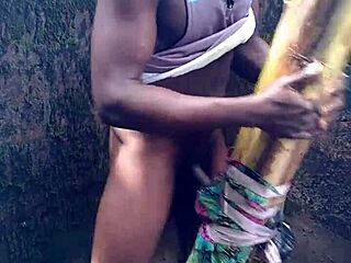 Intense Sexy Young Ass Drenched in Hard Cum Deep in Forest