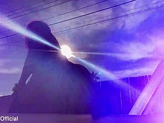 curvy ms red x oils up her huge fake tits and teases pierced nipples