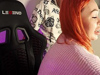 Giving head beats gaming with cute teen girlfriend