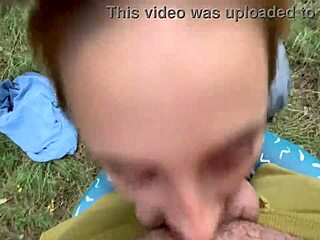 cum slut begs for sloppy deepthroat in forest domination play