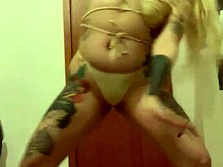 Blonde tattoo slut erupts in raw erotic frenzy!