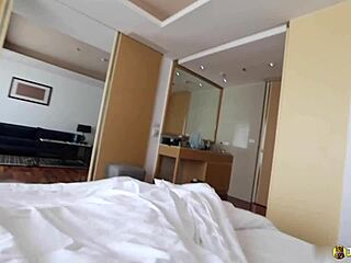 Waking up horny for some early morning interracial pounding and creampie bliss with this curvy Asian teen