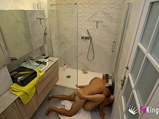 Haix lures plumber into bent over doggy pounding for epic public viewing