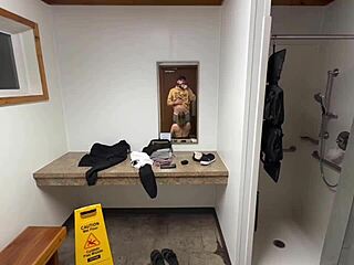 couple caught masturbating then big tits shower blowjob public