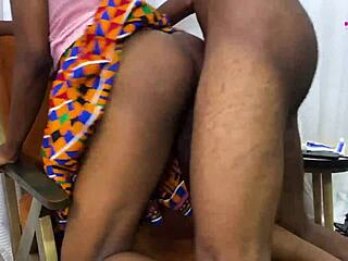 skinny ebony african maid rides huge cock cowgirl doggystyle creampie hardcore