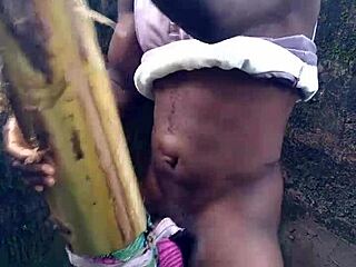 Intense Sexy Young Ass Drenched in Hard Cum Deep in Forest