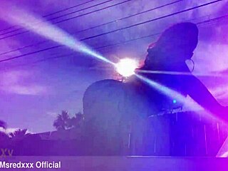 curvy ms red x oils up her huge fake tits and teases pierced nipples