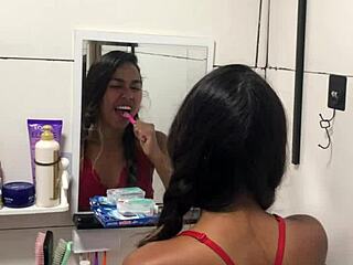 Novinha couldn't hold back sat deep till i exploded inside her