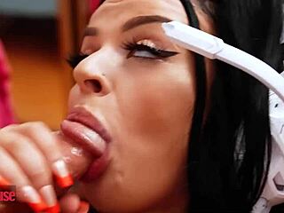 Payton Preslee moans wild riding boyfriend's huge cock doggystyle