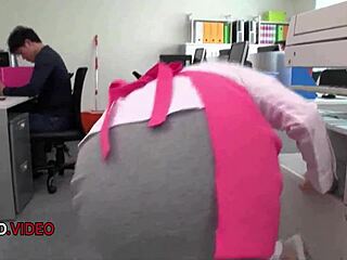 Chihiro Akino's office blowjob builds to her creampie craving