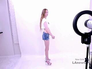 that teenage model chick gets totally seduced by the producer during her casting on the sofa. interview turns into daddy massage seduction