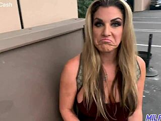 dirty blonde milf bombshell offers her big tits ass to horny stud pounding