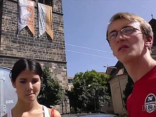 hunt4k. young czech teen rides cock next to her cuckold while fingering for cash pov