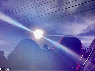 curvy ms red x oils up her huge fake tits and teases pierced nipples