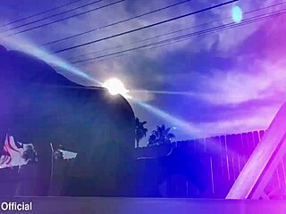 curvy ms red x oils up her huge fake tits and teases pierced nipples