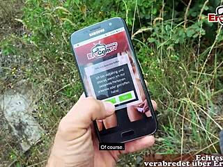 hey, picked up this sexy german latina milf on erocom date for outdoor tits fuck!