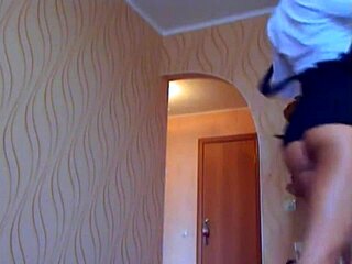 Adorable milf teases in skirt on webcam solo