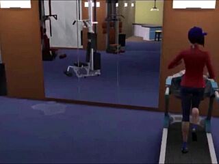 Does Raven's big-titted nerdy workout tease public eyes with tattooed tits bouncing in gym?