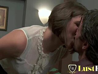 smoking secretary with short hair rides boss hard