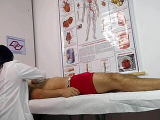 nurse handles her first patient with massive erection in hospital bed