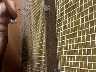 Spying Big Black Cock in Brazilian Gym Shower Turns Public Bath Wild