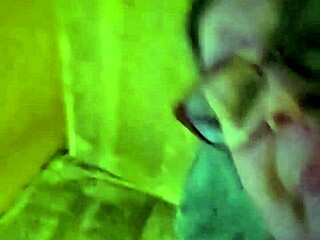 Curvy BBW masturbates fat tits with big dildo first time