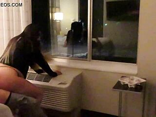Wearing See-Through Dress in Hotel Turns Into Public Bent-Over Blowjob and Doggy Fuck!