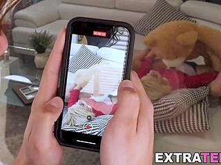 Petite blonde Sia Lust gags on monster cock deepthroat before hardcore doggystyle pounding and big cumshot!