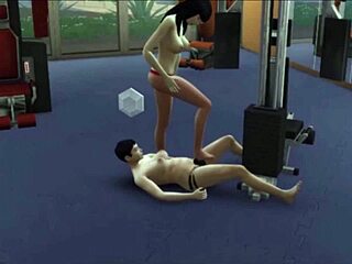 Does Raven's big-titted nerdy workout tease public eyes with tattooed tits bouncing in gym?