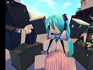 roblox miku takes on banging gangbang action