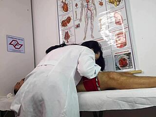 nurse handles her first patient with massive erection in hospital bed