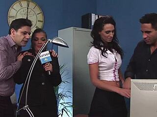 office babes strip for wild group pussy lick!