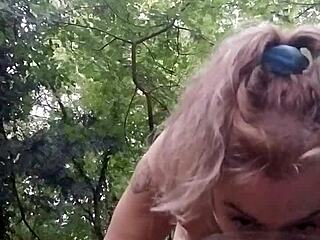 Forest Slave Chained Humiliated With Dildo Belt!