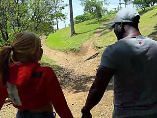 Exhibitionist Colombian She Flashes While Horny Black Guy Watches!