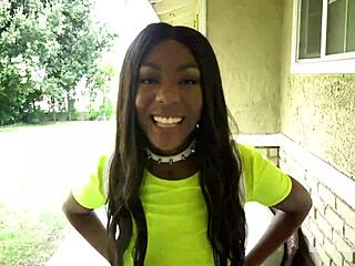 Does Chocolate Tori Montana's shaved pussy milk monster cock perfectly in rough cowgirl ride?