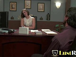 smoking secretary with short hair rides boss hard