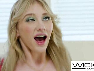 Innocent blonde Maia learns deepthroat and hard pounding sideways